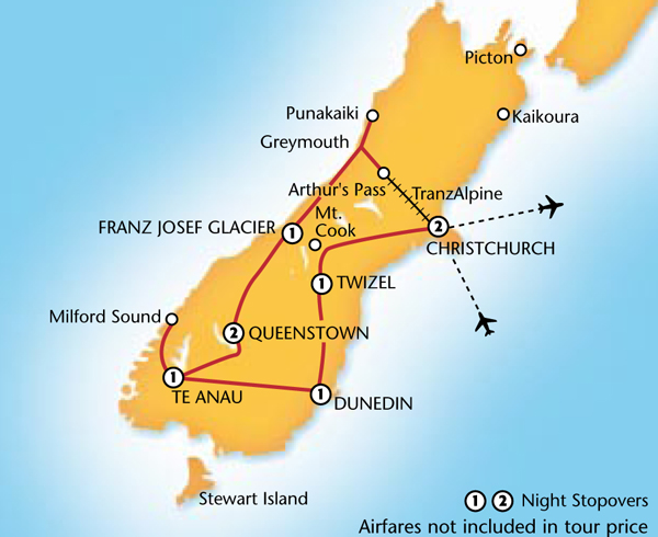 Map Of New Zealand South Island. Enjoy New Zealand#39;s south